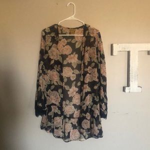 Floral sheer cover up